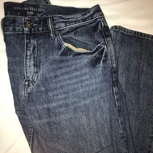 Banana Republic distressed slim medium wash jeans